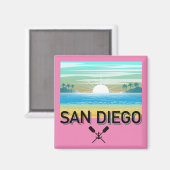 San Diego Design - Vierkante magneet (Voorkant / Achterkant)