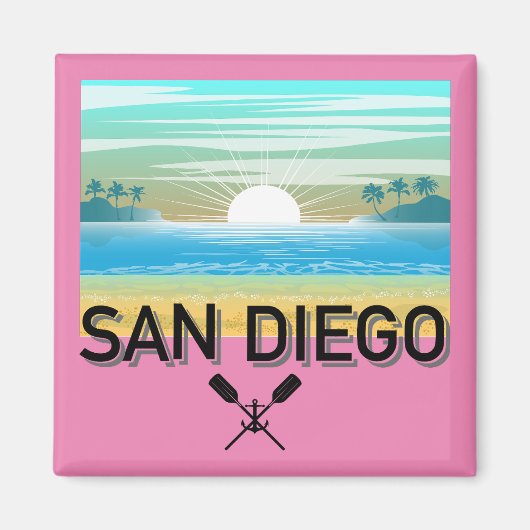San Diego Design - Vierkante magneet (Voorkant)