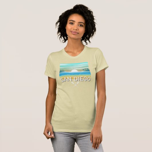 San Diego Design - Vrouwen Bella+Canvas Slim Fit T T-shirt (Voorkant volledig)