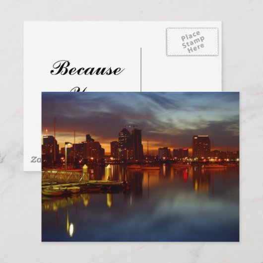 San Diego Docks Night Briefkaart (Voorkant / Achterkant)