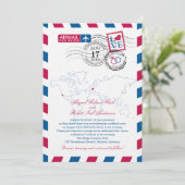 San Diego en Duitsland Airmail Hart Wedding Kaart (Staand voorkant)