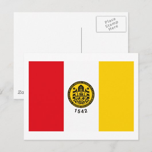 San Diego Flag Briefkaart (Voorkant / Achterkant)
