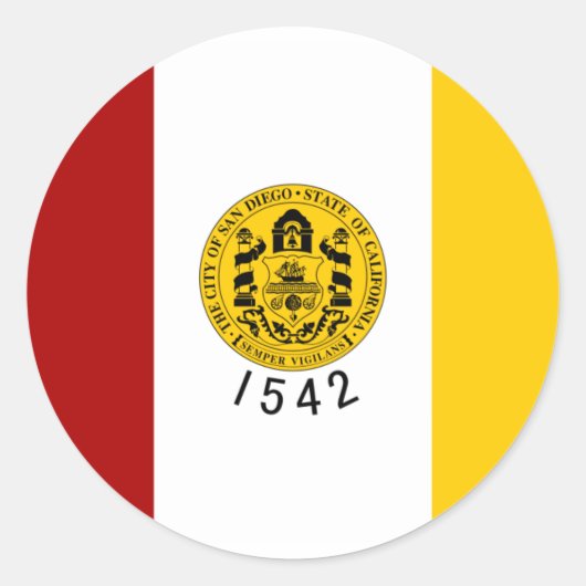 San Diego Flag Ronde Sticker (Voorkant)