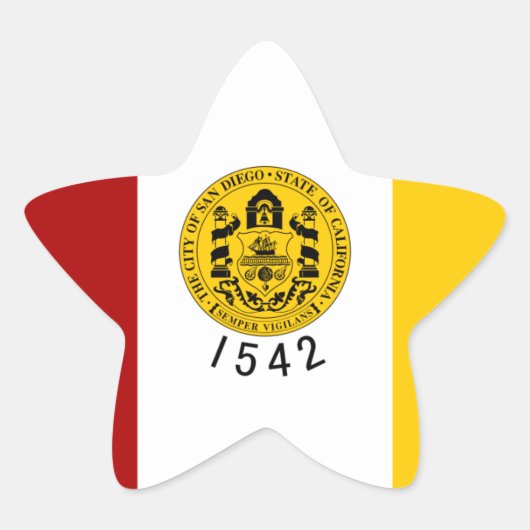 San Diego Flag Ster Sticker (Voorkant)