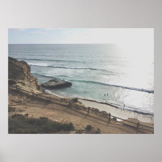 San Diego Foto Torrey Pines Beach Grote Print (Voorkant)