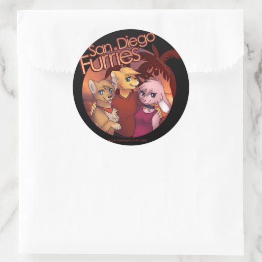 San Diego Furries Ronde Sticker (Tas)