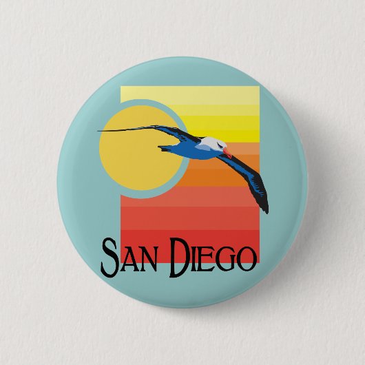 San Diego Gull Ronde Button 5,7 Cm (Voorkant)