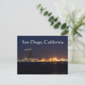 San Diego Harbour 's nachts Briefkaart (Staand voorkant)