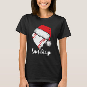 San Diego-honkbalhart-sinterklaashoed vrolijk Kers T-shirt
