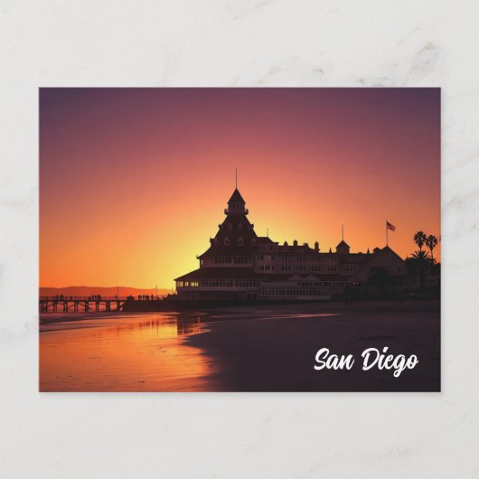 San Diego Hotel del Coronado zonsondergang Briefkaart (Voorkant)
