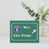 San Diego I-8 West Exit Interstate California Ca - Briefkaart (Staand voorkant)