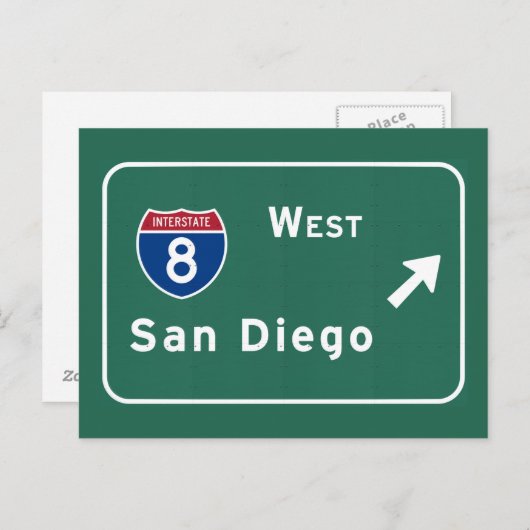 San Diego I-8 West Exit Interstate California Ca - Briefkaart (Voorkant / Achterkant)