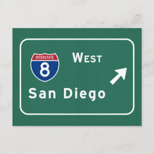 San Diego I-8 West Exit Interstate California Ca - Briefkaart
