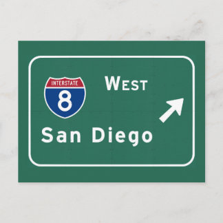 San Diego I-8 West Exit Interstate California Ca - Briefkaart
