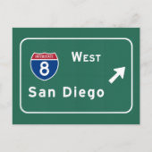 San Diego I-8 West Exit Interstate California Ca - Briefkaart (Voorkant)