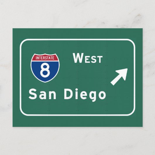 San Diego I-8 West Exit Interstate California Ca - Briefkaart (Voorkant)
