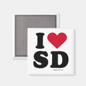 SAN DIEGO - "I LOVE SD" "I LOVE SAN DIEGO" MAGNEET (Voorkant / Achterkant)