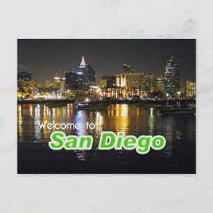 San Diego in Night Briefkaart