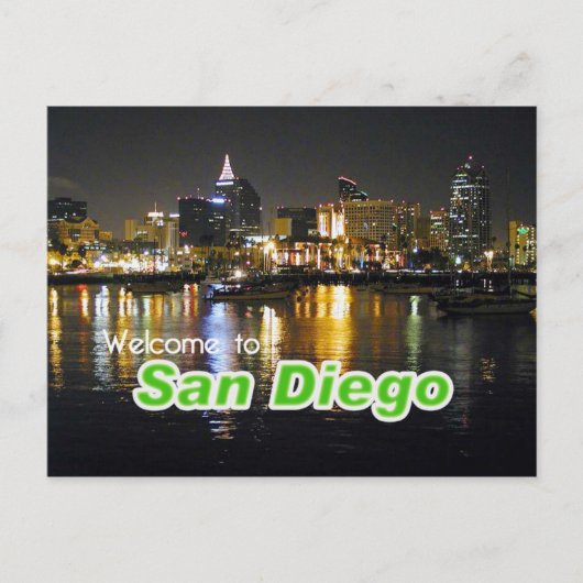 San Diego in Night Briefkaart (Voorkant)