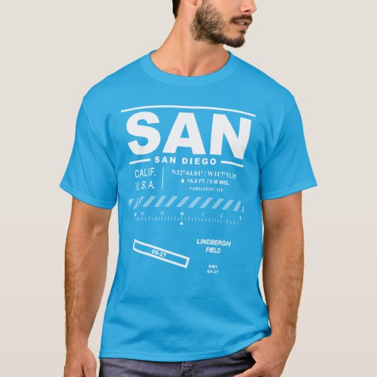 San Diego International Airport SAN T-shirt (Voorkant)