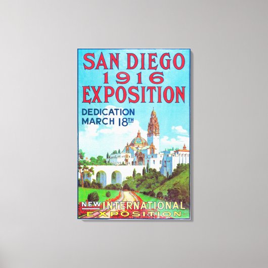 San Diego International Exposition Poster Canvas Afdruk (Voorkant)