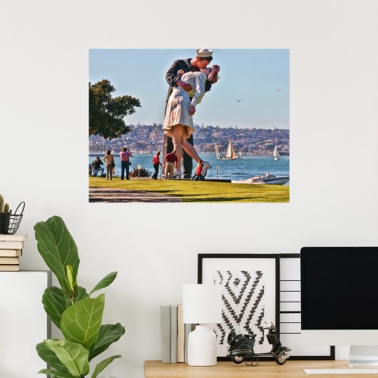 San Diego Kissende Couple Poster (Thuiskantoor)