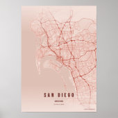 San Diego Koralenkaart Print Poster Muurkunst Cade (Voorkant)