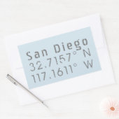 San Diego Latitude Longitude Rechthoekige Sticker (Envelop)