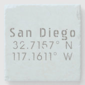 San Diego Latitude Longitude Stenen Onderzetter (Voorkant)