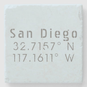 San Diego Latitude Longitude Stenen Onderzetter