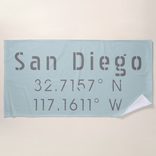 San Diego Latitude Longitude Strandlaken (Voorkant)