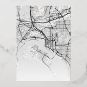 San Diego Love Locator | Stad thema bruiloft Folie Uitnodiging (Achterkant)