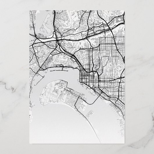 San Diego Love Locator | Stad thema bruiloft Folie Uitnodiging (Achterkant)