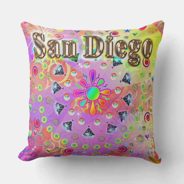 San Diego Lucky Golden Pillow Kussen (Voorkant)