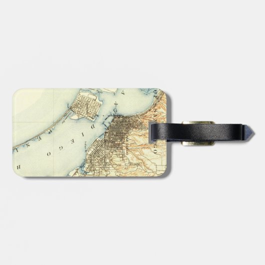 San Diego  Map Bagagelabel (Achterkant horizontaal)