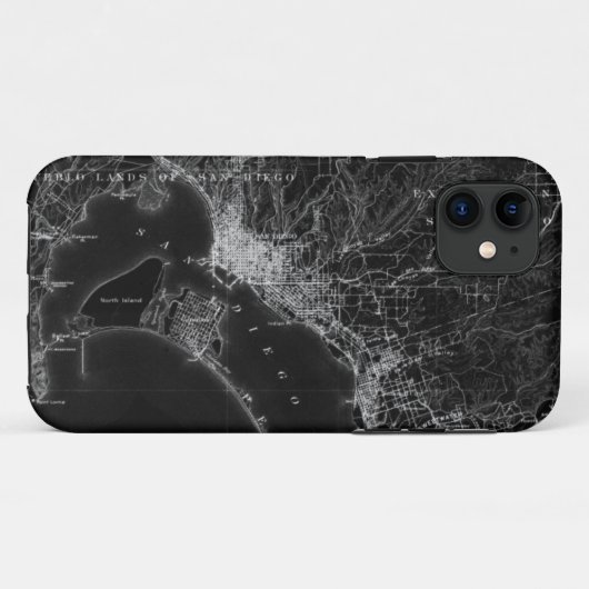 San Diego  Map Case-Mate iPhone Case (Achterkant (horizontaal))