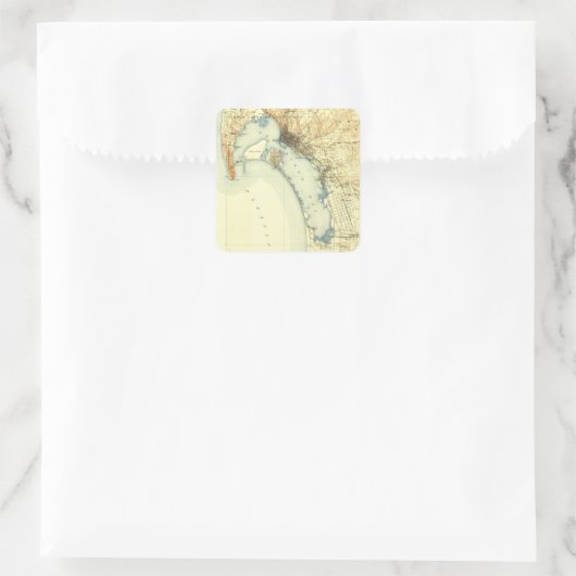 San Diego  Map Vierkante Sticker (Tas)