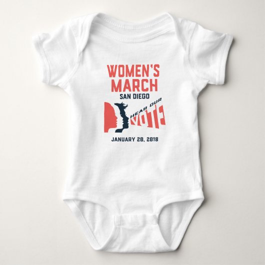 San Diego March Baby Bodysuit vrouwenmars (Voorkant)