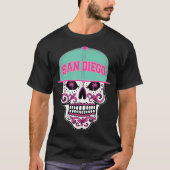 San Diego Mexicaanse Suiker Schedel Munt Groen Roz T-shirt (Voorkant)