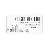 San Diego Modern Deco Skyline Groot Etiket (Voorkant)