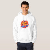 San Diego Neon Street Art – Kleurrijk Retro Script Hoodie (Voorkant volledig)