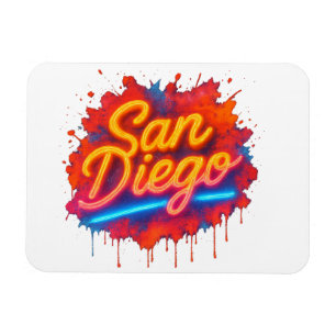San Diego Neon Street Art – Kleurrijk Retro Script Magneet