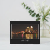 San Diego Night Skyline Briefkaart (Staand voorkant)