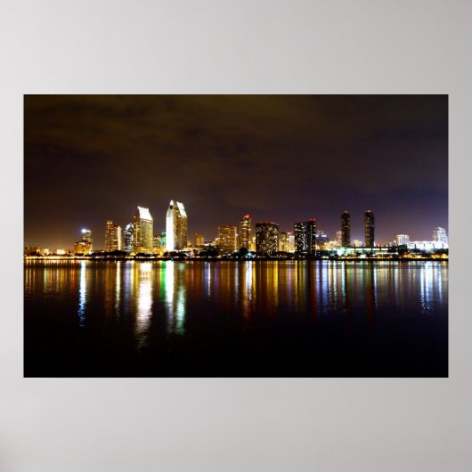 San Diego Night Skyline Poster (Voorkant)