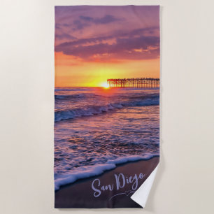San Diego Pacific Beach Pier Zonsondergang Strandlaken