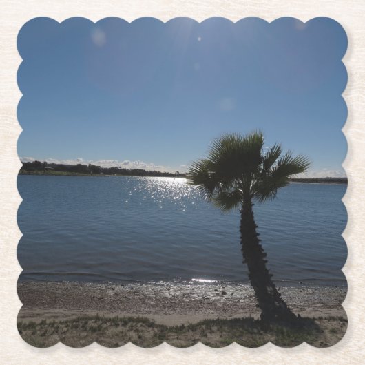 San Diego Palm Tree Paper Onderzetter (Voorkant)