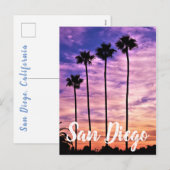 San Diego Palm Tree Sunset Feestdagenkaart (Voorkant / Achterkant)