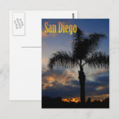 San Diego Palm Tree Sunset Postcard Briefkaart (Voorkant / Achterkant)