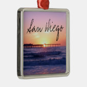 San Diego Pier op Sunset Metalen Ornament (Rechts)