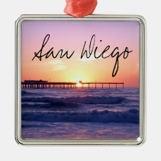 San Diego Pier op Sunset Metalen Ornament